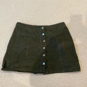Green corduroy skirt